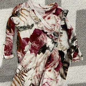 Front-Tie Ruffled Kimono Set